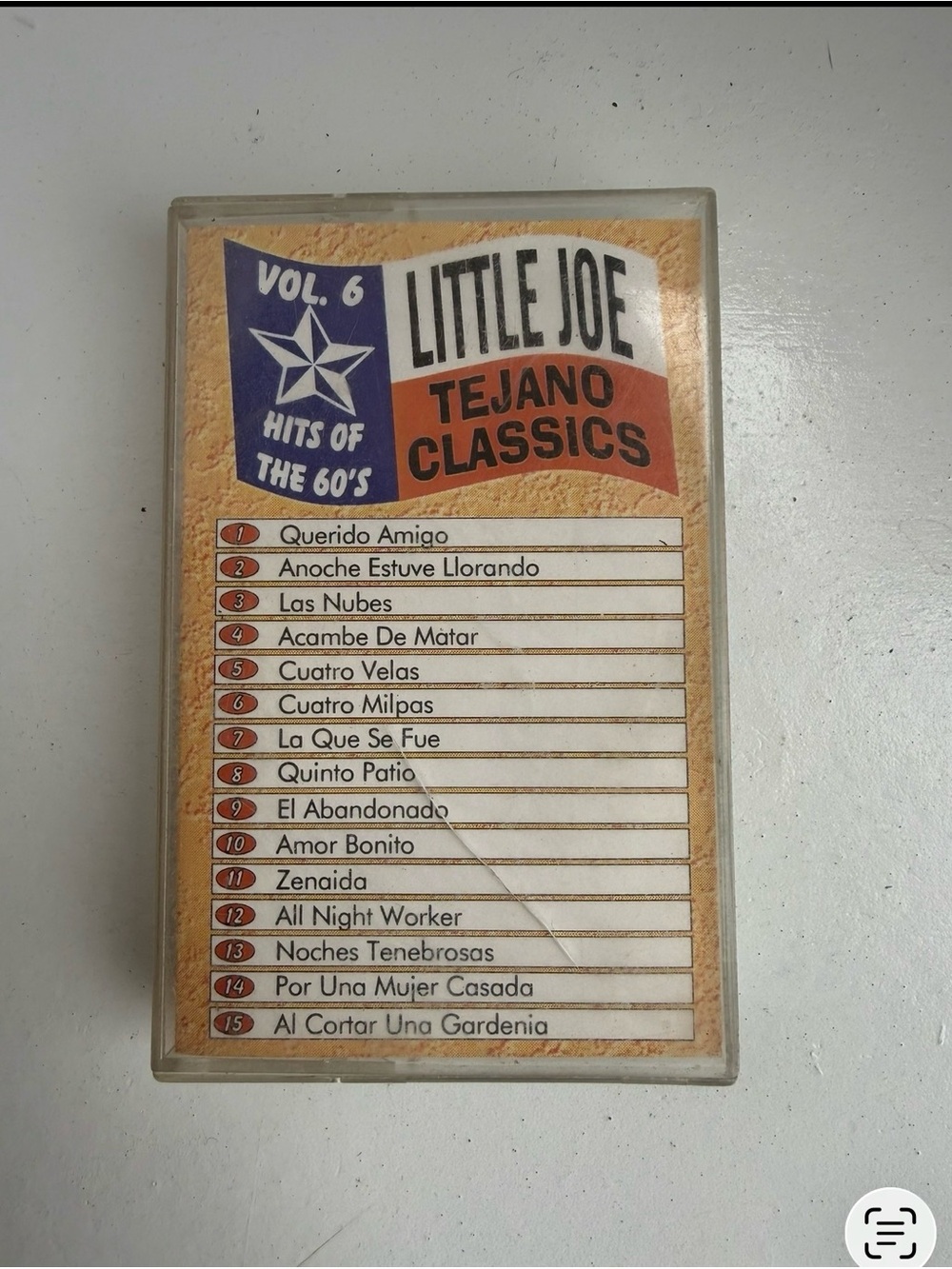 Little Joe Tejano Classics Vol. 6 Cassette - Orange & Blue Cover